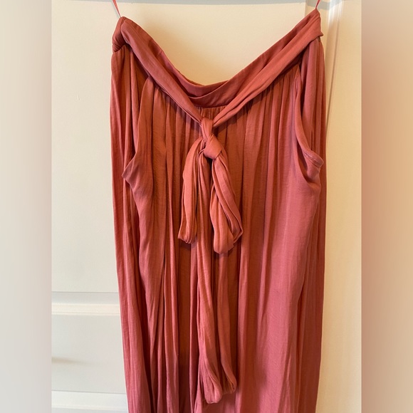 ZARA - Size XS - High waisted pink maxi skirt with bow - Picture 6 of 9